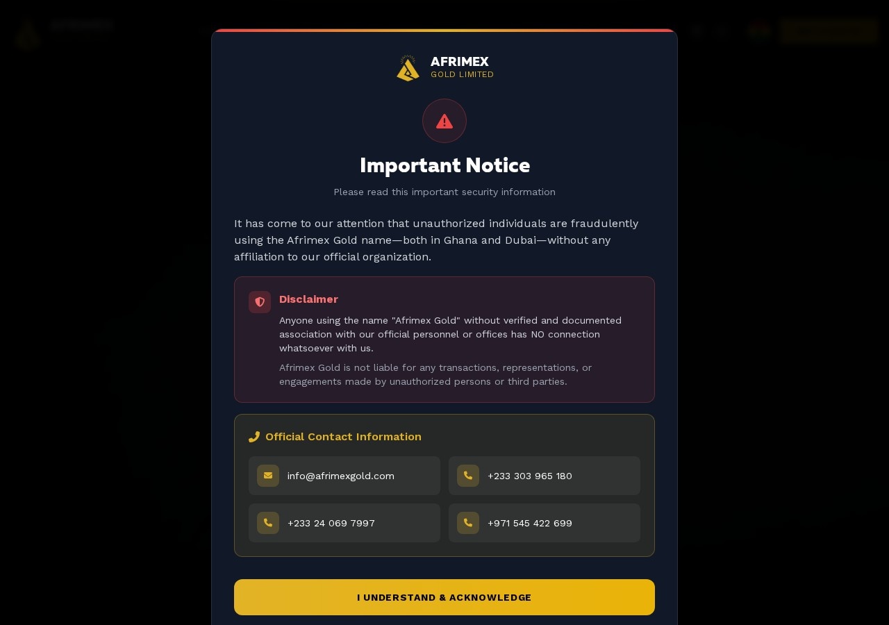 Хайп проект Afrimex Gold