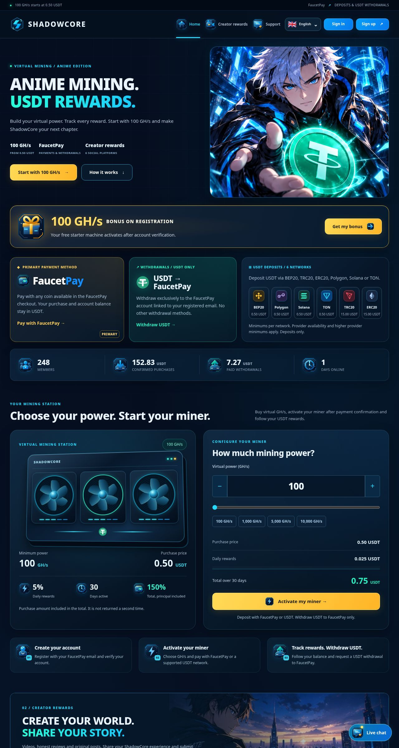 Investment project Shadowcore