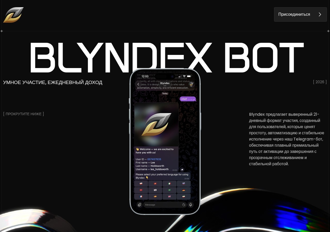 Инвестиционный проект Blyndex Инвестиционный проект Blyndex