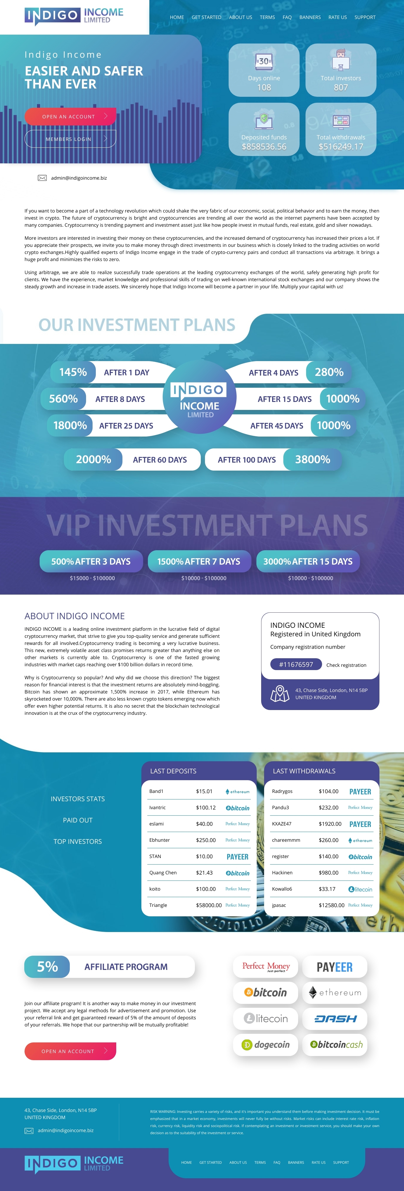 Хайп Indigo Income Хайп Indigo Income