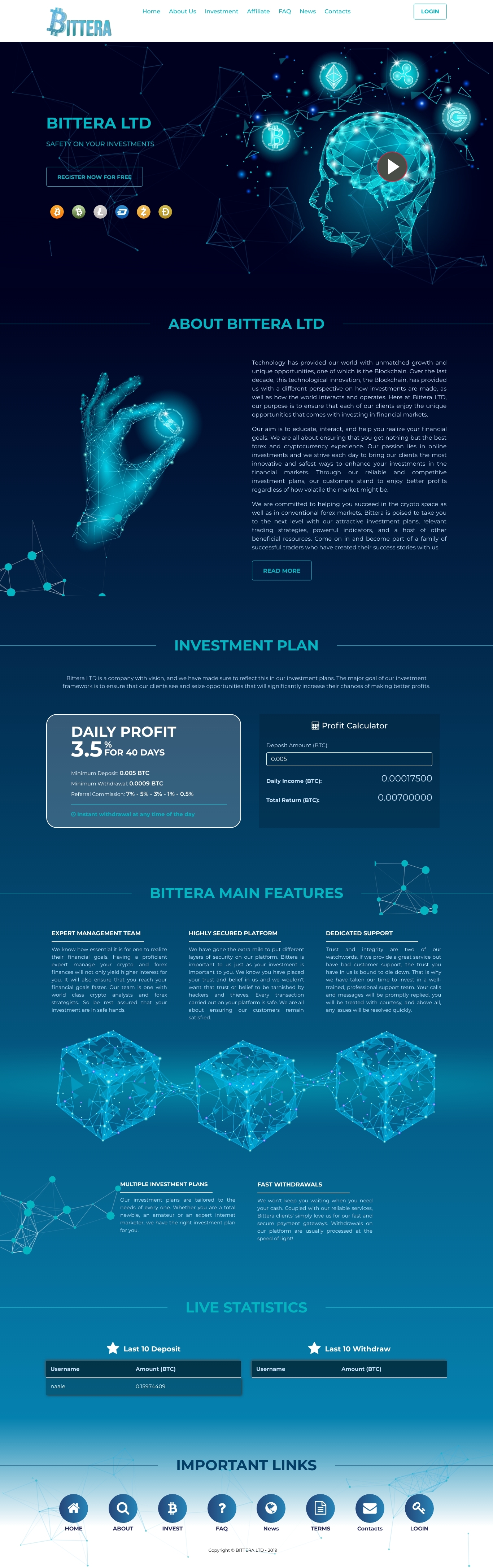 Инвестиционный проект Bittera