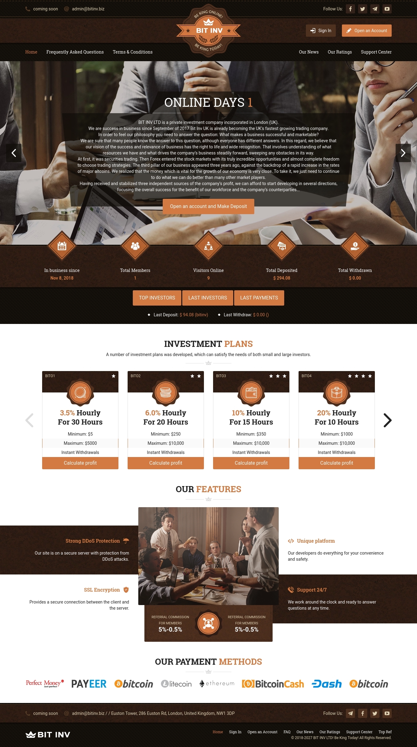 Инвестиционный хайп BIT INV LTD