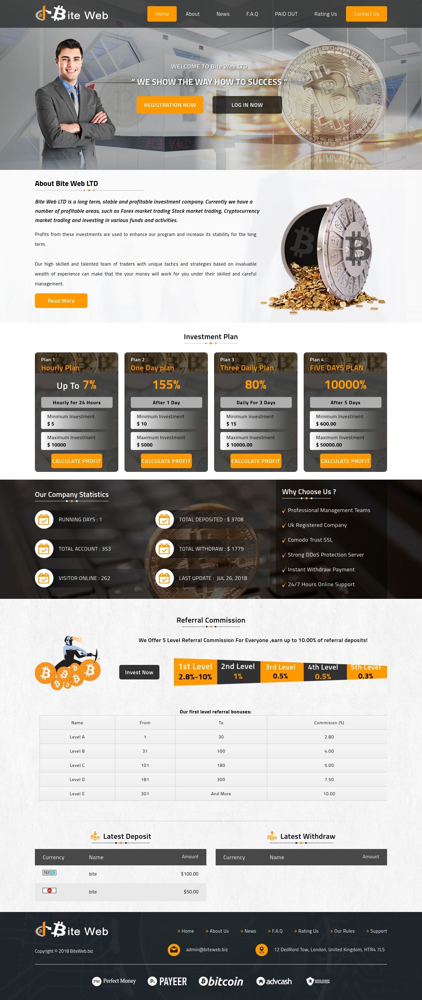 HYIP проект Bite Web LTD