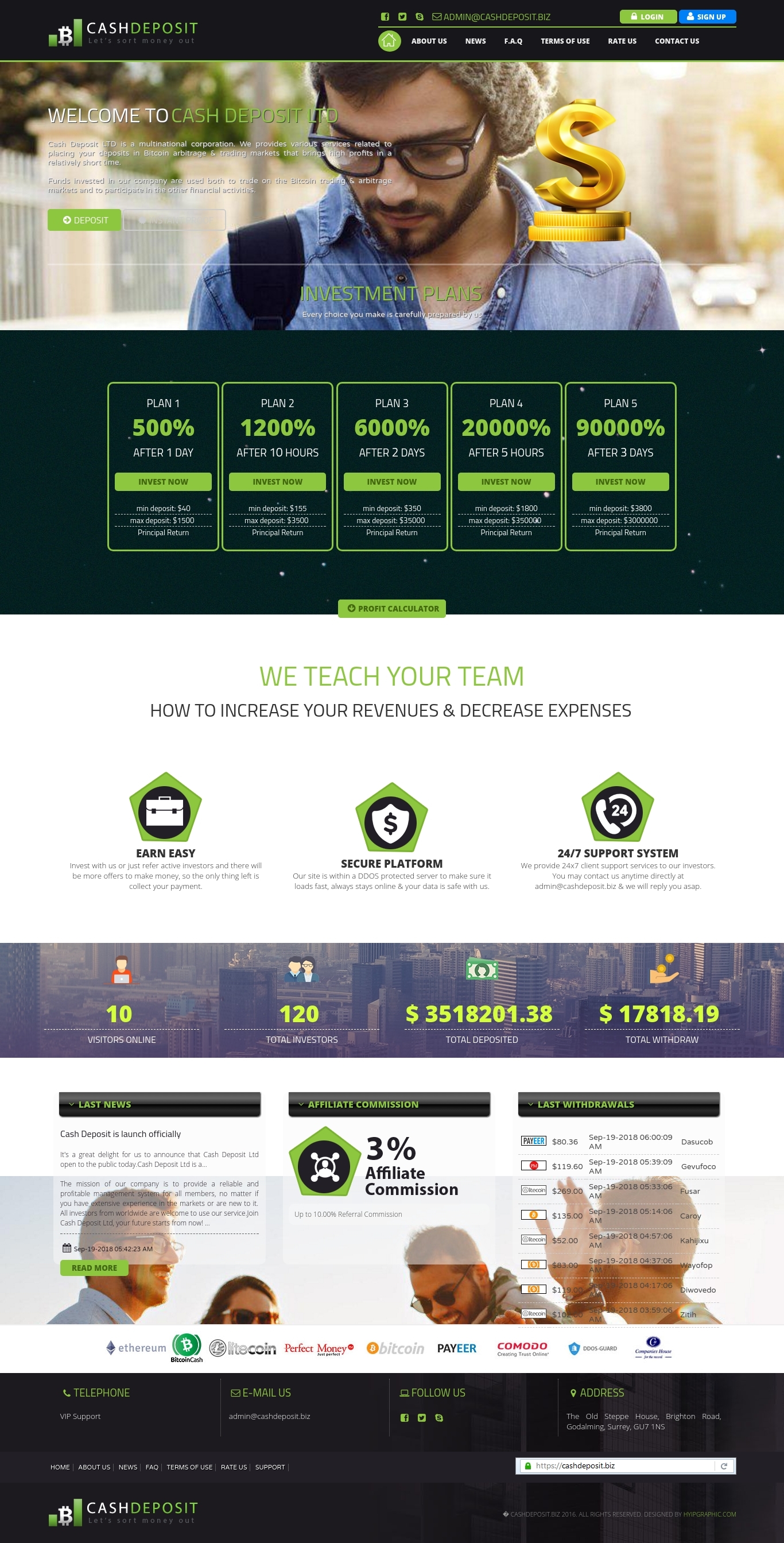 Инвестиционный проект Cashdeposit