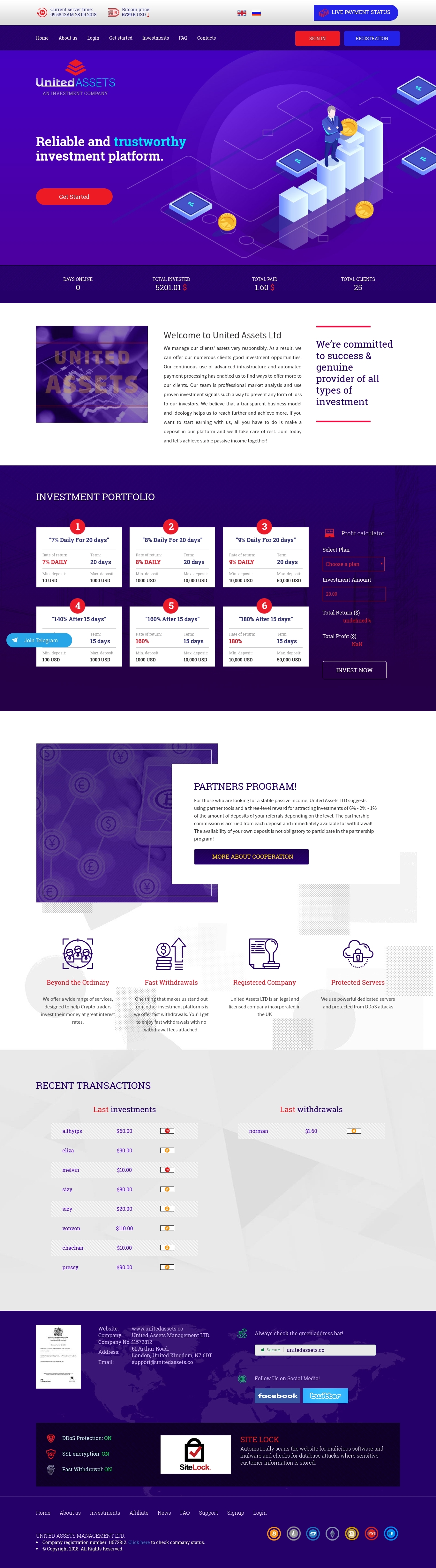 Инвест проект United Assets Ltd.