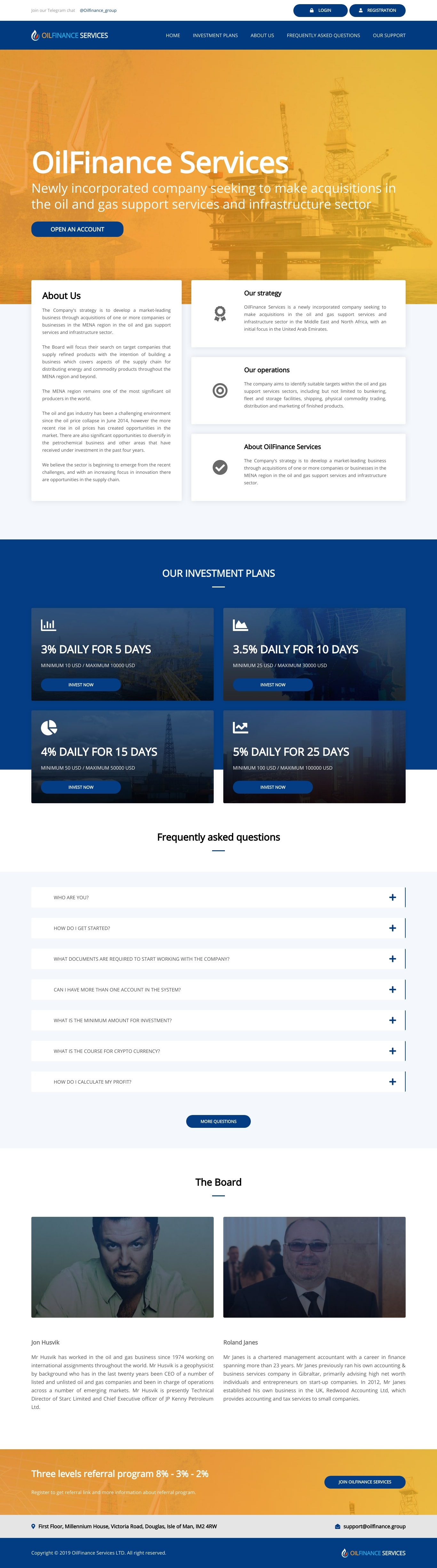 HYIP проект Oilfinance
