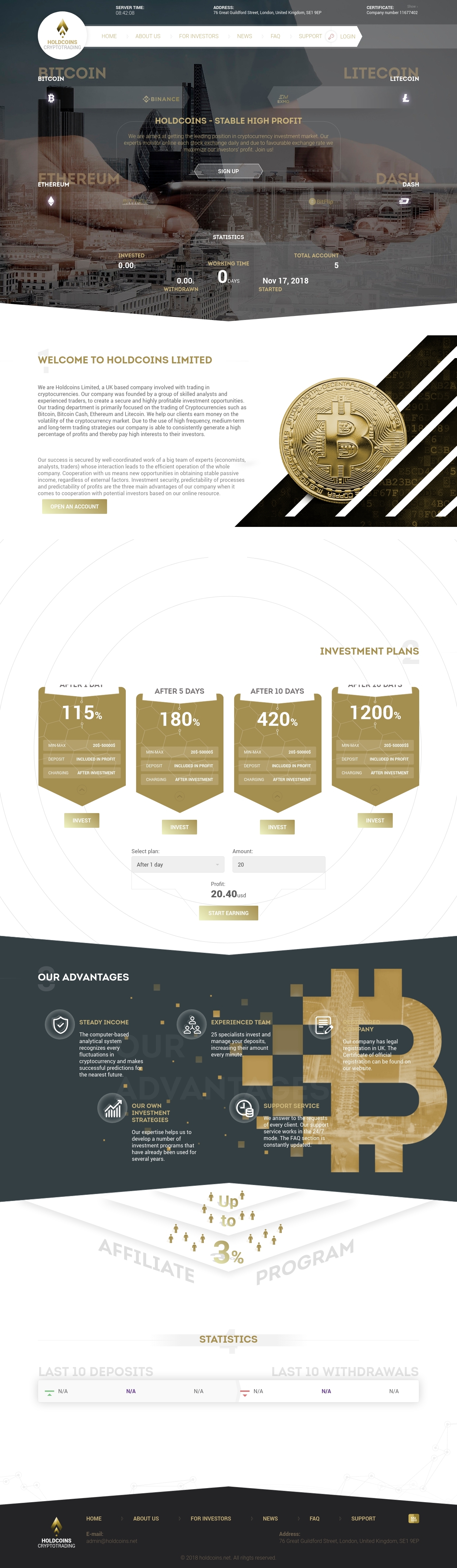 HYIP проект Holdcoins HYIP проект Holdcoins