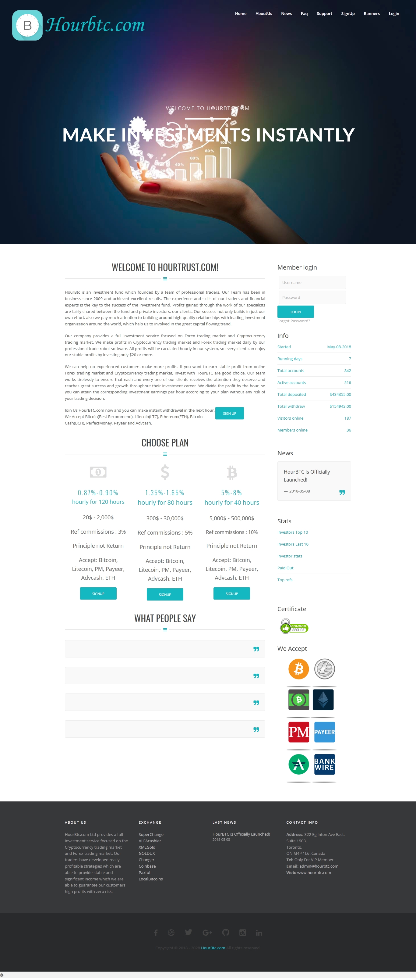Игровой хайп проект HourBTC