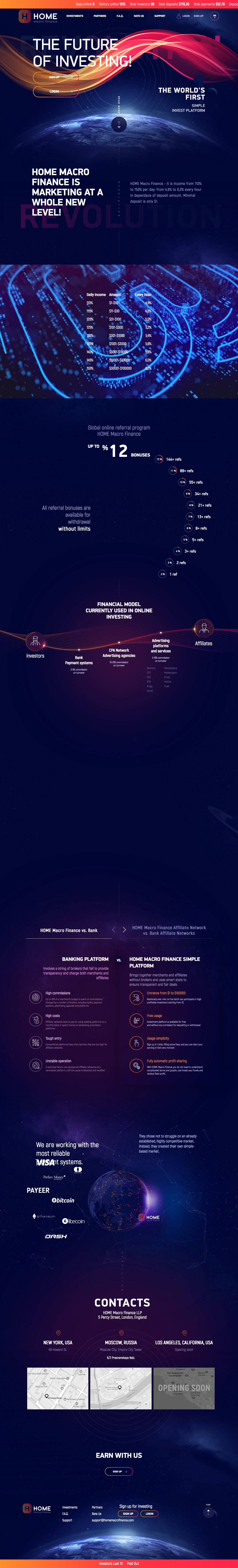 HYIP проект HOME Macro Finance