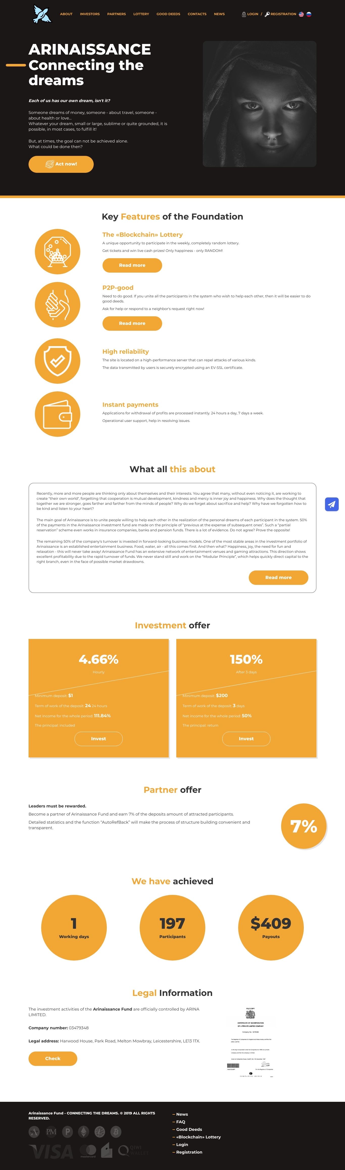 Инвест проект Arinaissance
