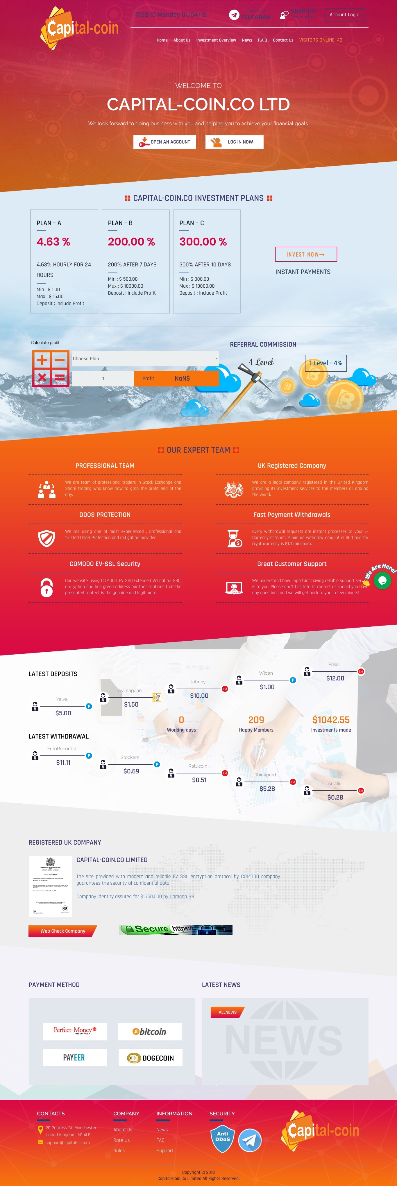Игровой хайп проект Capital Coin Ltd Игровой хайп проект Capital Coin Ltd