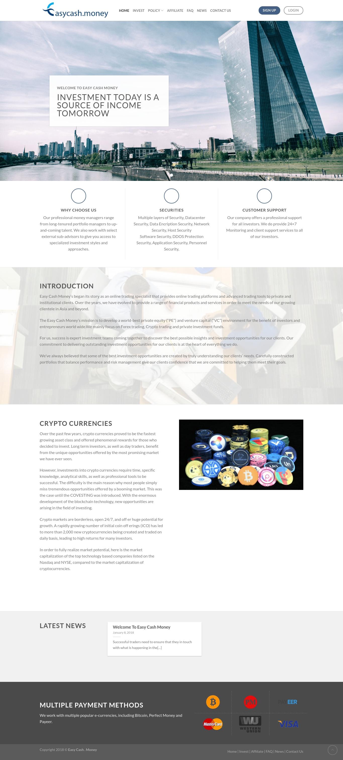 Инвестиционный проект Easy Cash Money