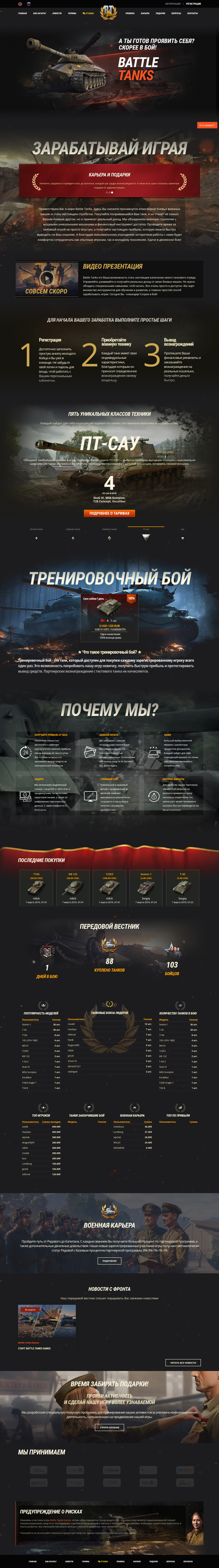 Игровой хайп проект Battle Tanks Games