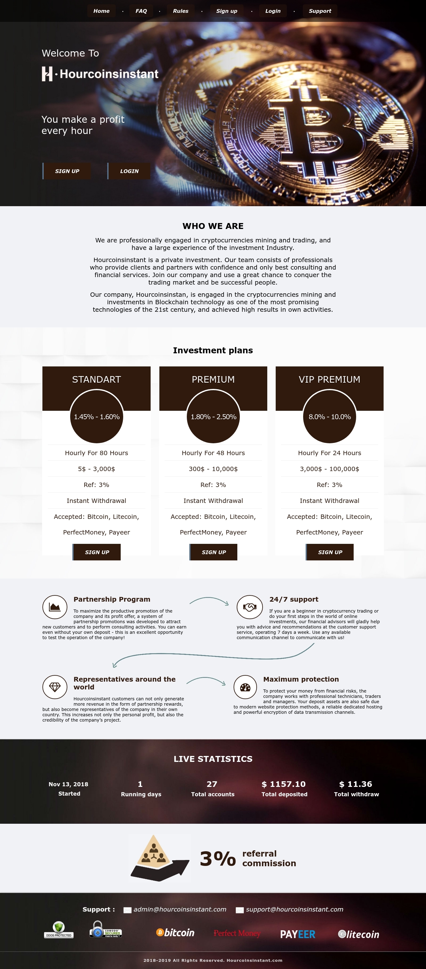 Инвестиционный проект Hourcoinsinstant Инвестиционный проект Hourcoinsinstant