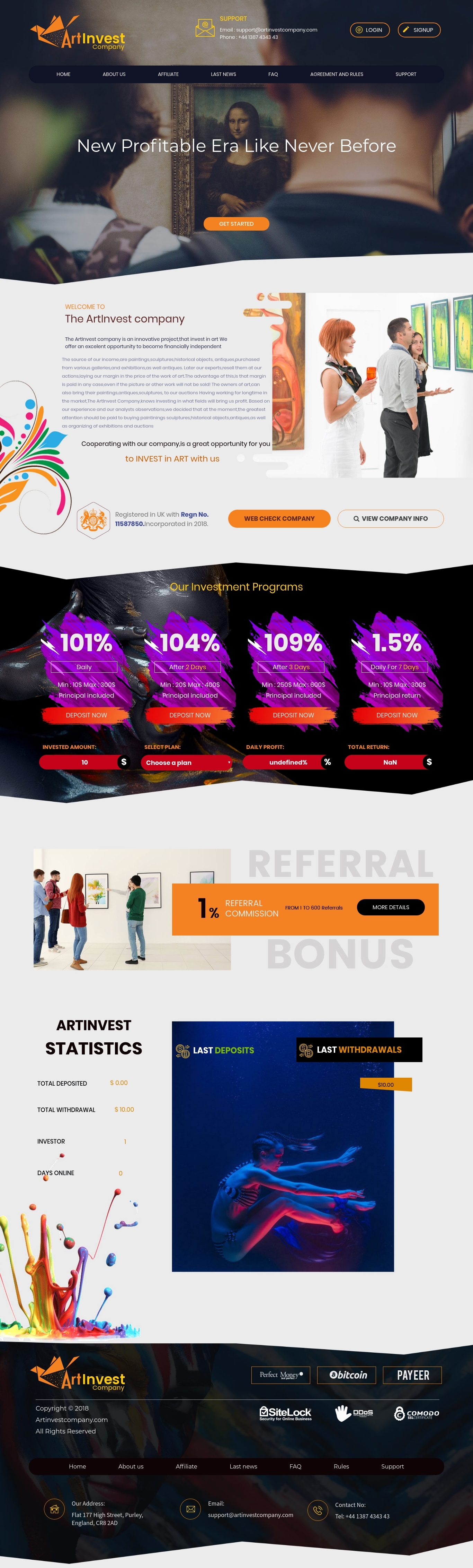 HYIP проект Art invest company