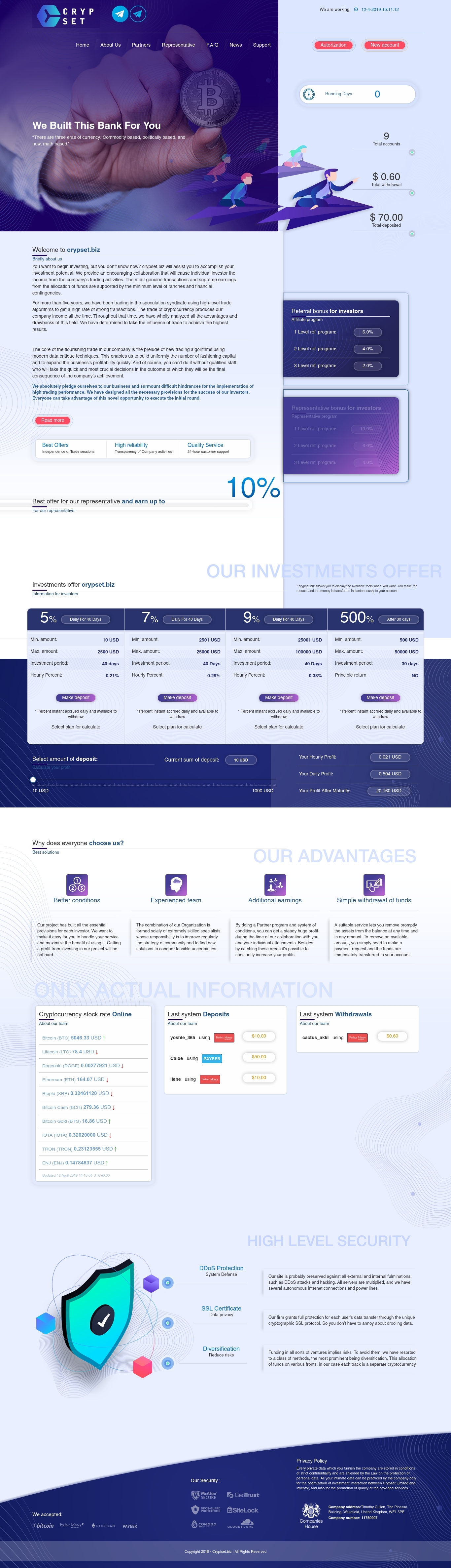 Инвест проект Crypset