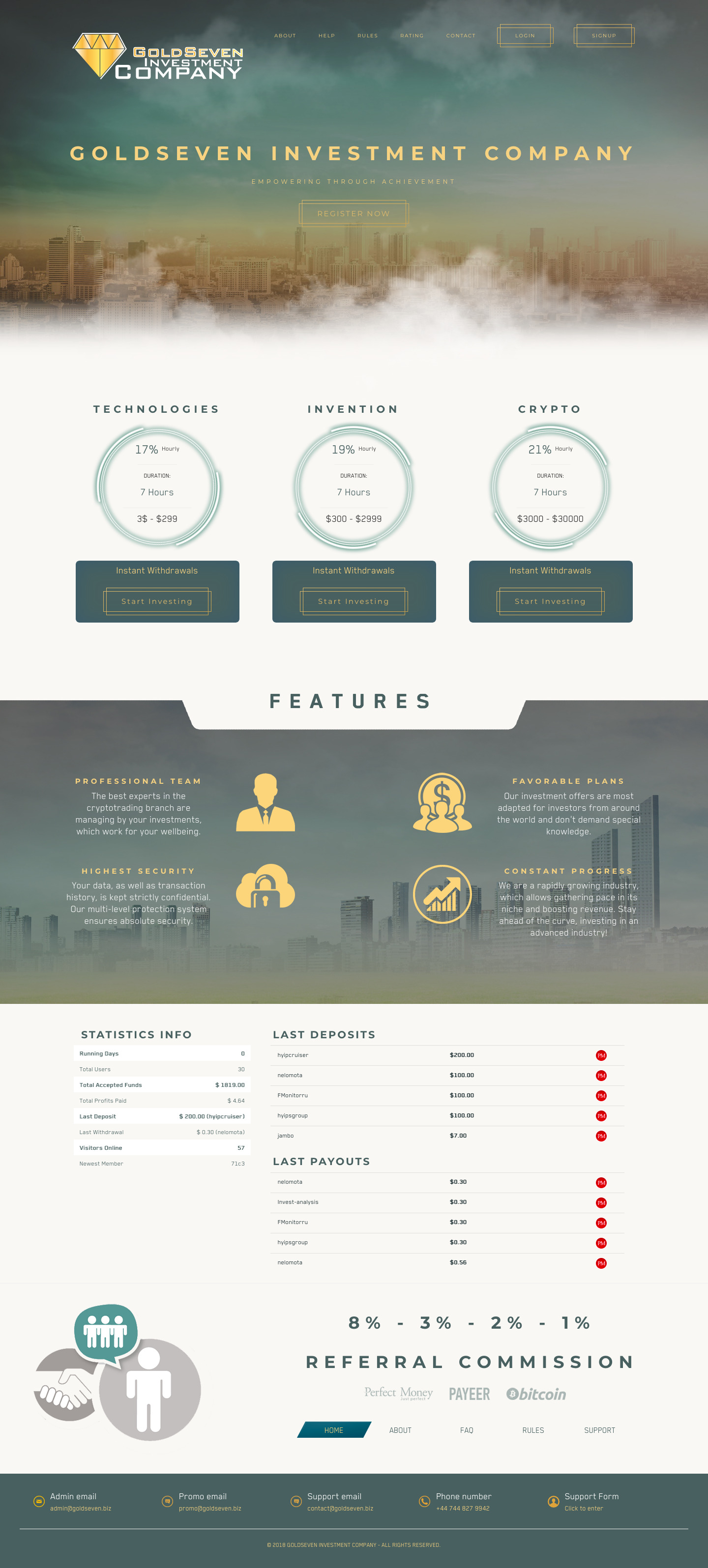 Инвестиционный проект Goldseven