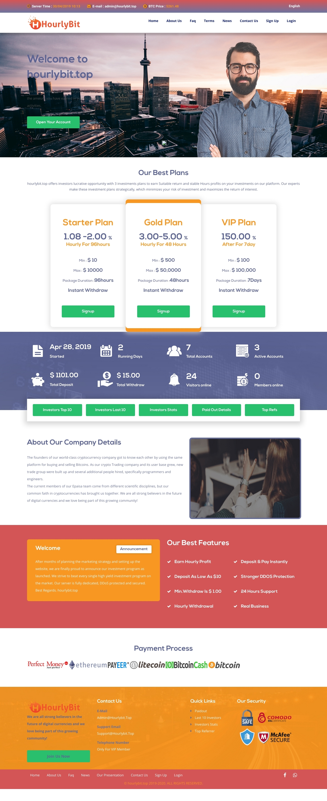Игровой хайп проект Hourlybit Limited