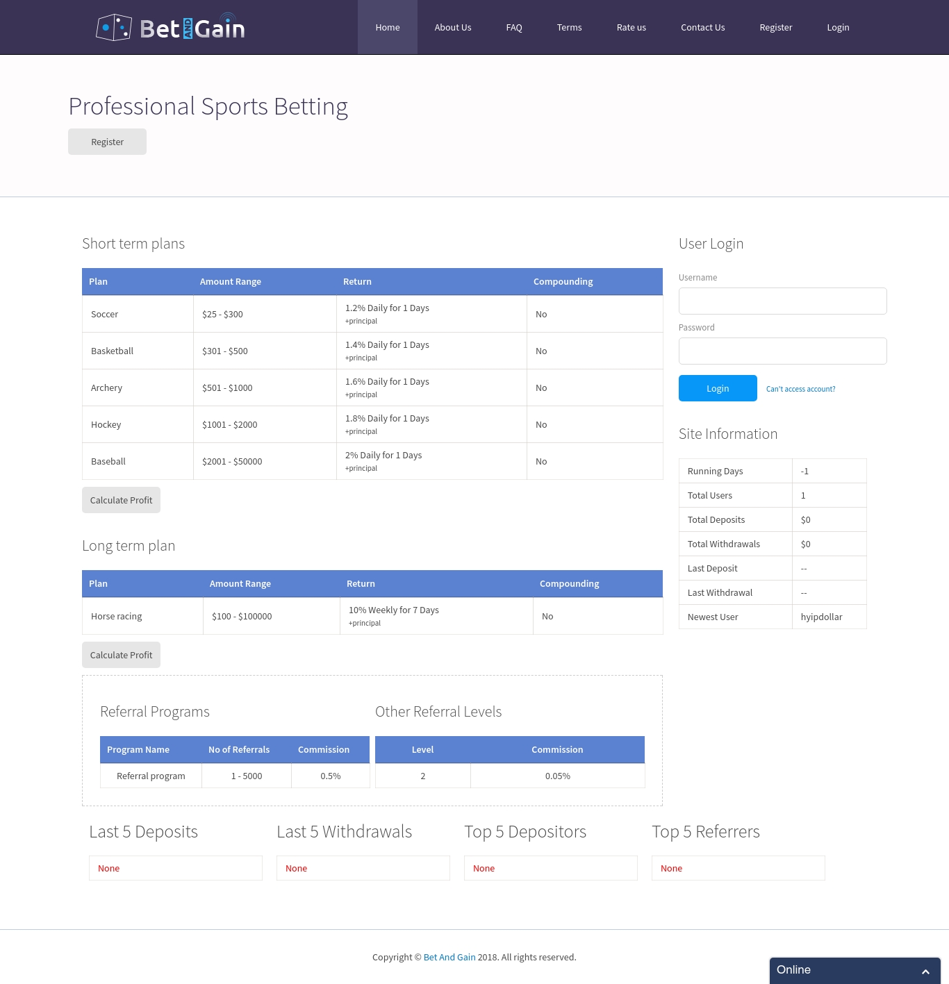 Инвестиционный проект Bet And Gain Инвестиционный проект Bet And Gain