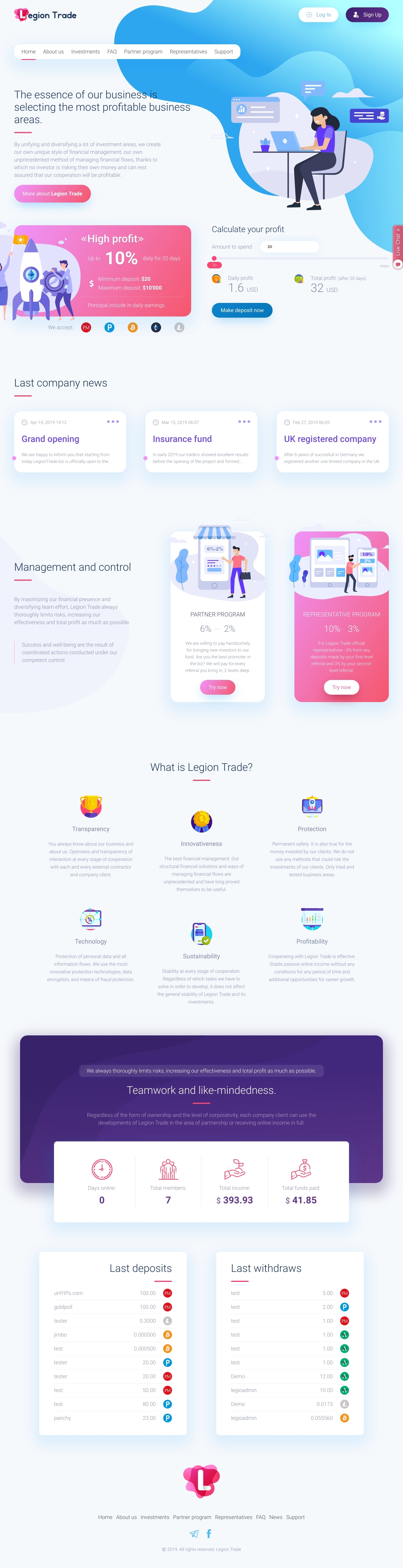 Инвестиционный проект Legion Trade