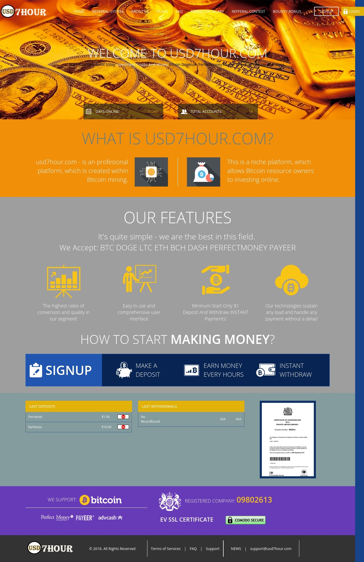 HYIP проект Usd 7 Hour Investment HYIP проект Usd 7 Hour Investment