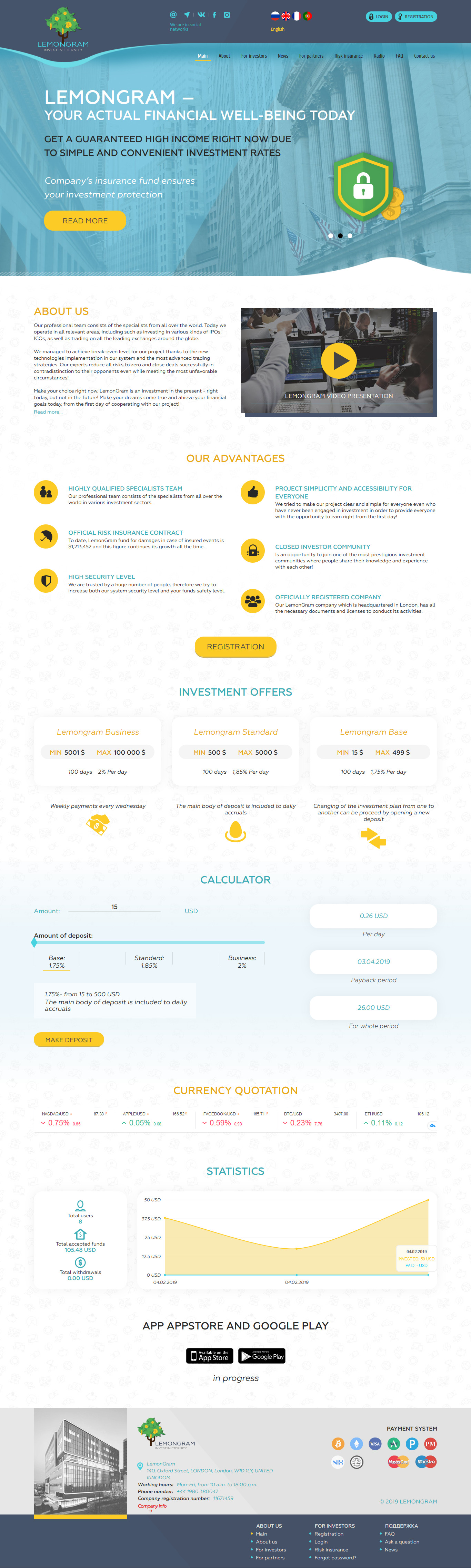 Инвестиционный проект Lemongram Инвестиционный проект Lemongram
