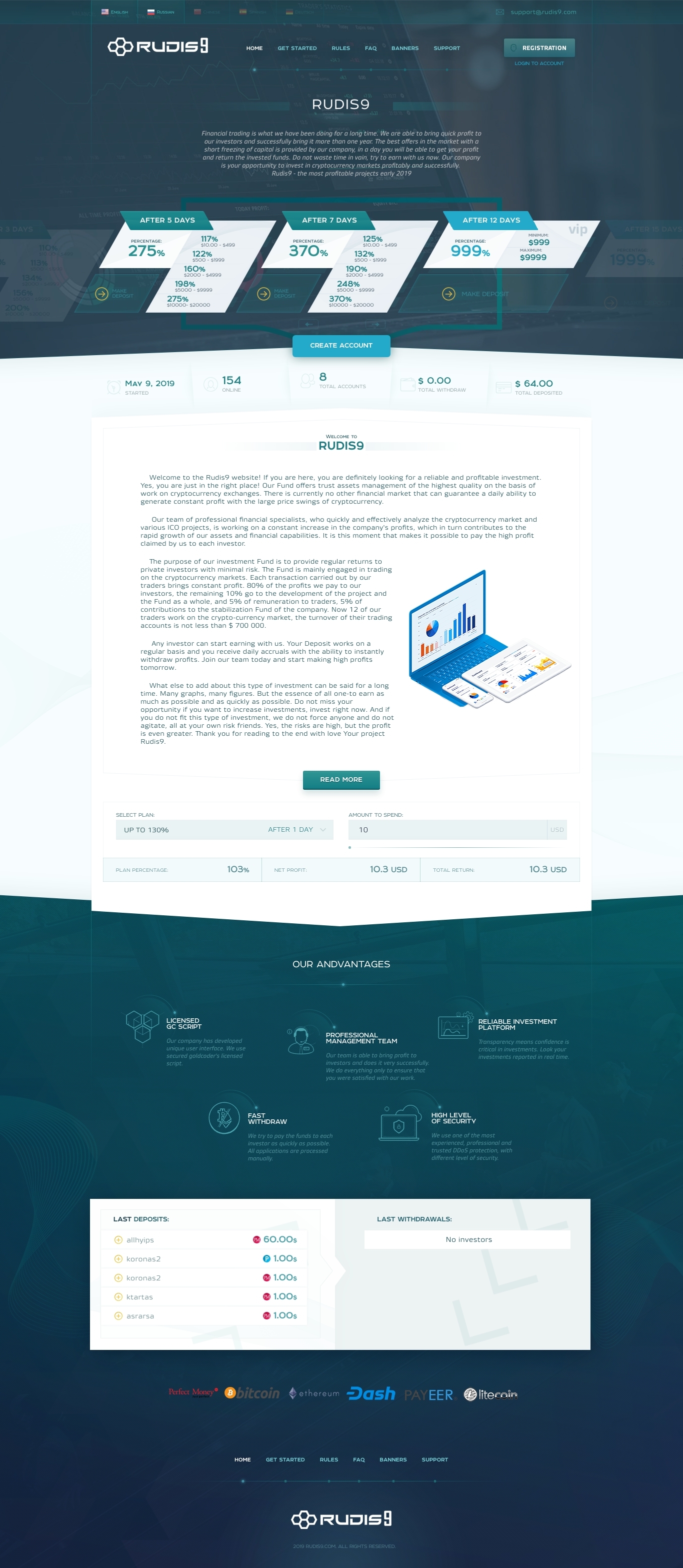 HYIP проект Rudis9