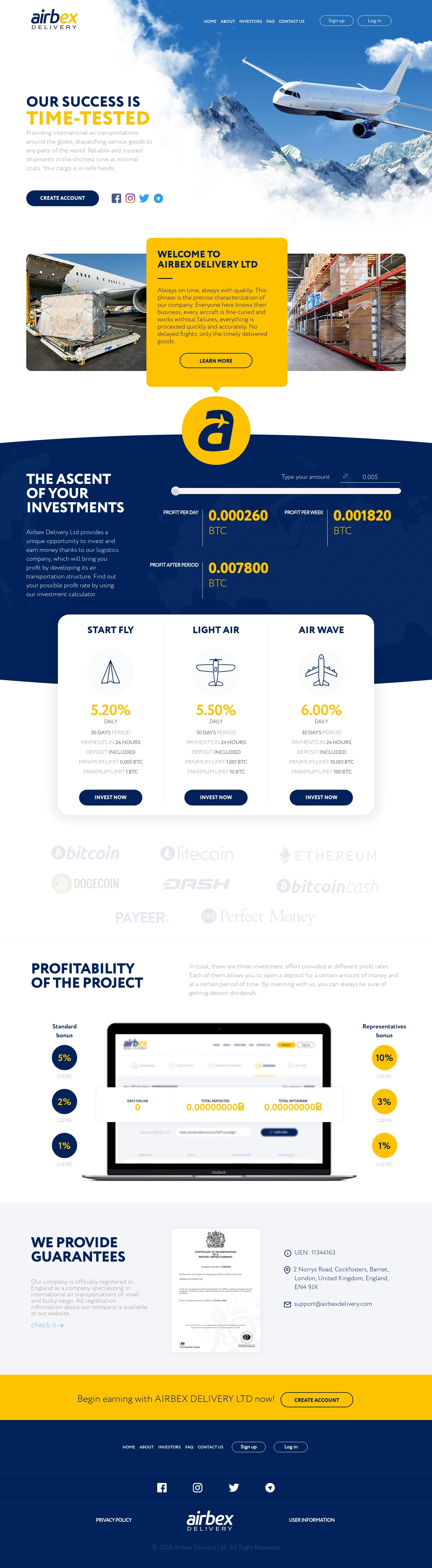 Игровой хайп проект AIRBEX DELIVERY LTD