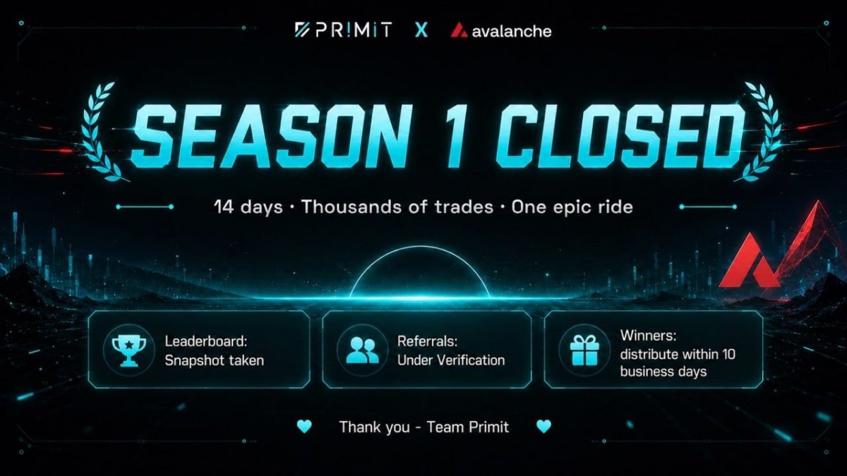 Primit завершує торгову кампанію Сезону 1 на Avalanche