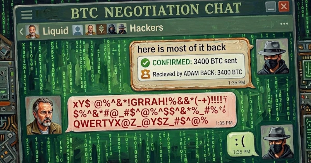 Liquid Gets 3,400 BTC Back After On-Chain Talks; White Hats Keep 598.5 BTC Liquid Gets 3,400 BTC Back After On-Chain Talks; White Hats Keep 598.5 BTC