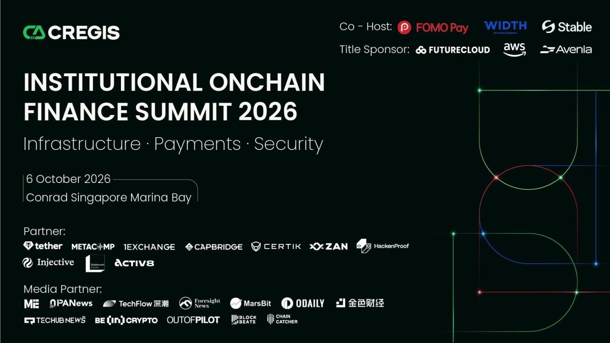 Cregis to Host Institutional Onchain Finance Summit 2026 in Singapore Cregis to Host Institutional Onchain Finance Summit 2026 in Singapore