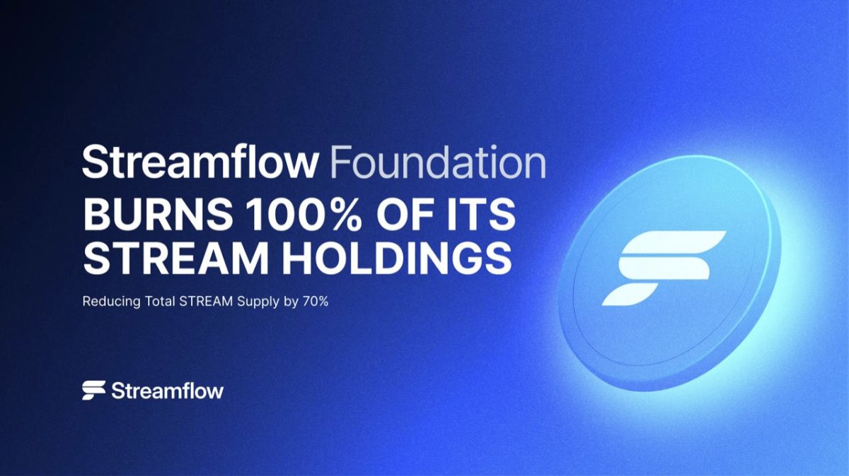 Streamflow Foundation Burns 70% of Total STREAM Supply, Permanently Removing STREAM Holdings from Circulation Streamflow Foundation Burns 70% of Total STREAM Supply, Permanently Removing STREAM Holdings from Circulation