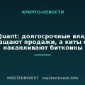 CryptoQuant: долгосрочные владельцы сокращают продажи, а киты снова накапливают биткоины