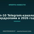 Топ-10 Telegram-каналов с аирдропами в 2026 году Топ-10 Telegram-каналов с аирдропами в 2026 году