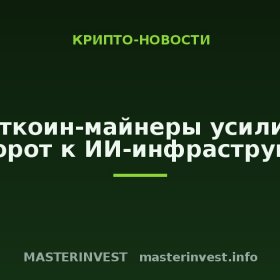 Биткоин-майнеры усилили разворот к ИИ-инфраструктуре Биткоин-майнеры усилили разворот к ИИ-инфраструктуре
