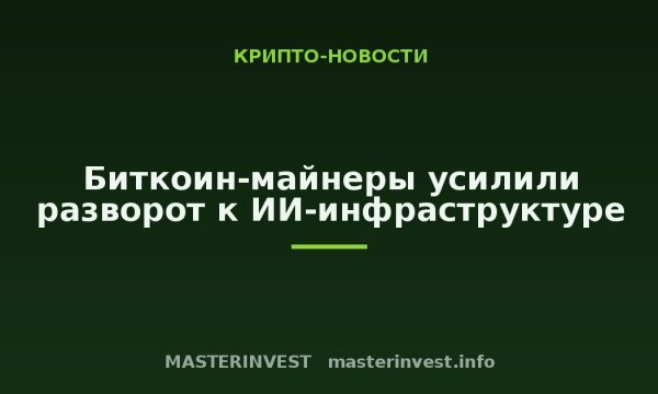 Биткоин-майнеры усилили разворот к ИИ-инфраструктуре Биткоин-майнеры усилили разворот к ИИ-инфраструктуре