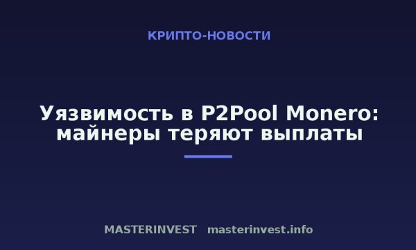 Уязвимость в P2Pool Monero: майнеры теряют выплаты Уязвимость в P2Pool Monero: майнеры теряют выплаты