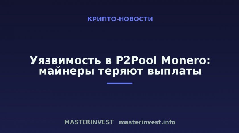 Уязвимость в P2Pool Monero: майнеры теряют выплаты Уязвимость в P2Pool Monero: майнеры теряют выплаты