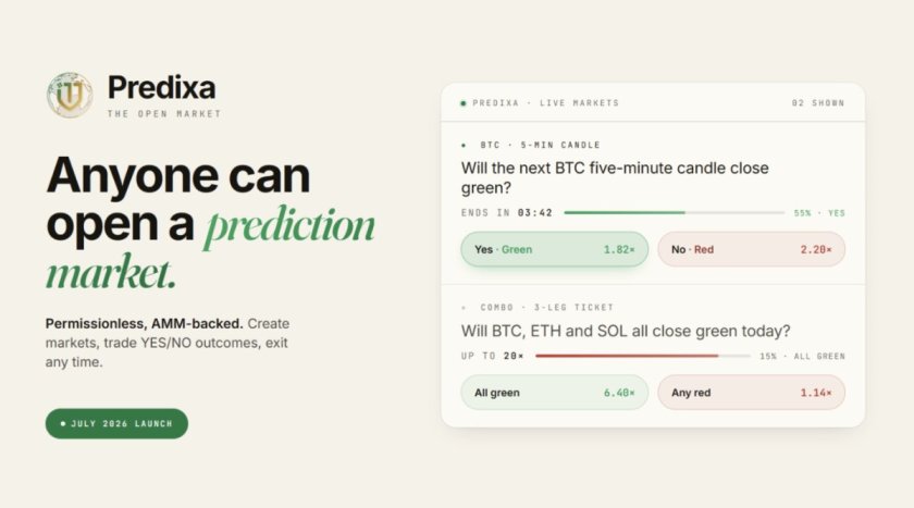 Predixa, a Decentralized Prediction Market from the TMX Ecosystem, Prepares July 2026 Launch Predixa, a Decentralized Prediction Market from the TMX Ecosystem, Prepares July 2026 Launch
