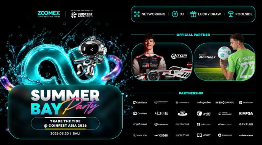 Zoomex to Attend Coinfest Asia 2026 as Gold Sponsor and Host Summer Bay Party in Bali Zoomex to Attend Coinfest Asia 2026 as Gold Sponsor and Host Summer Bay Party in Bali